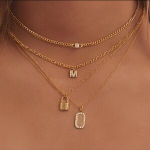 Gold Initial 'J' Choker Necklace With CZ Crystals New